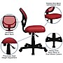 Flash Furniture Neri Armless Ergonomic Mesh Swivel Low Back Task Office Chair, Red (WA3074RD)~#|#~sp137083045_sc7