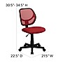 Flash Furniture Neri Armless Ergonomic Mesh Swivel Low Back Task Office Chair, Red (WA3074RD)~#|#~sp137083131_sc7