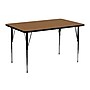 Flash Furniture Wren Rectangular Activity Table, 24" x 48", Height Adjustable, Oak (XUA2448RECOAKTA)~#|#~sp137083258_sc7