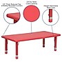 Flash Furniture Wren Rectangular Activity Table, 24" x 48", Height Adjustable, Red (YUYCX001RECTBRD)~#|#~sp137083549_sc7