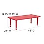 Flash Furniture Wren Rectangular Activity Table, 24" x 48", Height Adjustable, Red (YUYCX001RECTBRD)~#|#~sp137083550_sc7