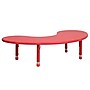 Flash Furniture Wren 65" Half-Moon Activity Table, Height Adjustable, Red (YUYCX04MOONTBRD)~#|#~sp137083678_sc7