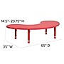 Flash Furniture Wren 65" Half-Moon Activity Table, Height Adjustable, Red (YUYCX04MOONTBRD)~#|#~sp137083682_sc7