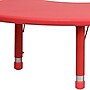 Flash Furniture Wren 65" Half-Moon Activity Table, Height Adjustable, Red (YUYCX04MOONTBRD)~#|#~sp137083683_sc7