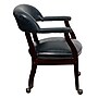 Flash Furniture Vinyl Mid Back Luxurious Conference Chair With Casters, Blue~#|#~sp137085249_sc7