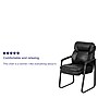 Flash Furniture Leather Mid Back Executive Side Chair With Sled Base, Black~#|#~sp137085562_sc7