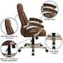 Flash Furniture Jessie Ergonomic Microfiber Swivel High Back Executive Office Chair, Brown (GO725BN)~#|#~sp137085962_sc7