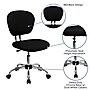 Flash Furniture Beverly Armless Ergonomic Mesh Swivel Mid-Back Padded Task Office Chair, Black (H2376FBK)~#|#~sp137086260_sc7