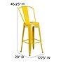 Flash Furniture Commercial Grade 30" High Yellow Metal Indoor-Outdoor Barstool with Removable Back, 4 Pack (4CH3132030GBYL)~#|#~sp137087274_sc7