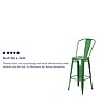 Flash Furniture Commercial Grade 30" High Green Metal Indoor-Outdoor Barstool with Removable Back, 4 Pack (4CH3132030GBGN)~#|#~sp137087361_sc7