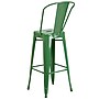 Flash Furniture Commercial Grade 30" High Green Metal Indoor-Outdoor Barstool with Removable Back, 4 Pack (4CH3132030GBGN)~#|#~sp137087367_sc7
