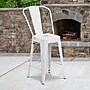 Flash Furniture Commercial 24" High White Metal Indoor-Outdoor Counter Height Stool with Removable Back, 4 Pack (4CH3132024GBWH)~#|#~sp137087487_sc7