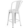 Flash Furniture Commercial 24" High White Metal Indoor-Outdoor Counter Height Stool with Removable Back, 4 Pack (4CH3132024GBWH)~#|#~sp137087497_sc7