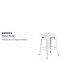 Flash Furniture 24" High Backless White Metal Indoor-Outdoor Counter Height Stool with Square Seat, 4 Pack (4CH3132024WH)~#|#~sp137088082_sc7