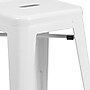 Flash Furniture 24" High Backless White Metal Indoor-Outdoor Counter Height Stool with Square Seat, 4 Pack (4CH3132024WH)~#|#~sp137088094_sc7