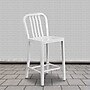 Flash Furniture 24" High White Metal Indoor-Outdoor Counter Height Stool with Vertical Slat Back, 2 Pack (2CH6120024WH)~#|#~sp137088503_sc7