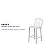 Flash Furniture 24" High White Metal Indoor-Outdoor Counter Height Stool with Vertical Slat Back, 2 Pack (2CH6120024WH)~#|#~sp137088509_sc7