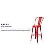 Flash Furniture Commercial Grade 30" High Red Metal Indoor-Outdoor Barstool with Removable Back, 4 Pack (4CH3132030GBRED)~#|#~sp137090784_sc7