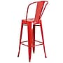 Flash Furniture Commercial Grade 30" High Red Metal Indoor-Outdoor Barstool with Removable Back, 4 Pack (4CH3132030GBRED)~#|#~sp137090790_sc7