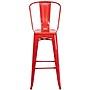 Flash Furniture Commercial Grade 30" High Red Metal Indoor-Outdoor Barstool with Removable Back, 4 Pack (4CH3132030GBRED)~#|#~sp137090792_sc7
