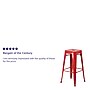 Flash Furniture Commercial Grade 30" High Backless Red Metal Indoor-Outdoor Barstool with Square Seat, 4 Pack (4CH3132030RED)~#|#~sp137090847_sc7