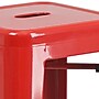 Flash Furniture Commercial Grade 30" High Backless Red Metal Indoor-Outdoor Barstool with Square Seat, 4 Pack (4CH3132030RED)~#|#~sp137090853_sc7