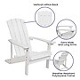 Flash Furniture Charlestown All-Weather Poly Resin Wood Adirondack Chair, White (JJC14501WH)~#|#~sp137091515_sc7