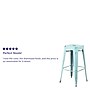 Flash Furniture Commercial Grade 30" High Backless Distressed Green-Blue Metal Indoor-Outdoor Barstool, 4 Pack (4ETBT350330DB)~#|#~sp137091744_sc7