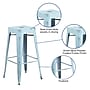 Flash Furniture Commercial Grade 30" High Backless Distressed Green-Blue Metal Indoor-Outdoor Barstool, 4 Pack (4ETBT350330DB)~#|#~sp137091747_sc7