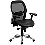Flash Furniture Albert Ergonomic LeatherSoft/Mesh Swivel Mid-Back Executive Office Chair, Black (LFW42LBK)~#|#~sp137094758_sc7