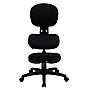 Flash Furniture Tatum Armless Ergonomic Fabric Mobile Kneeling Posture Task Office Chair, Black (WL1430)~#|#~sp137094874_sc7