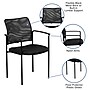 Flash Furniture Jana Mesh Stackable Side Chair with Arms, Black (GO5162)~#|#~sp137095342_sc7