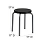 Flash Furniture Stackable Stool With Black Seat and Silver Powder Coated Frame, Black~#|#~sp137095470_sc7