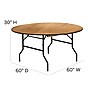 Flash Furniture Furman Folding Table, 60" x 60", Natural (YTWRFT60TBL)~#|#~sp137095765_sc7