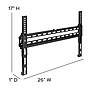 Flash Furniture FLASH MOUNT Fixed TV Wall Mount, 120LB Max (RAMP002)~#|#~sp137095958_sc7