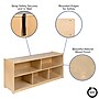 Flash Furniture 24"H x 48"L Wooden 5 Section School Classroom Storage Cabinet, Natural (MKSTRG006)~#|#~sp137095983_sc7