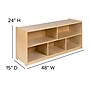 Flash Furniture 24"H x 48"L Wooden 5 Section School Classroom Storage Cabinet, Natural (MKSTRG006)~#|#~sp137095984_sc7