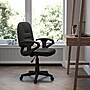 Flash Furniture Leather Ergonomic Task Chair With Arms, Black~#|#~sp137097443_sc7