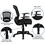 Flash Furniture Manny Ergonomic Mesh Swivel Mid-Back Task Office Chair, Black (HL0007)~#|#~sp137098249_sc7