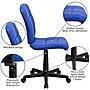 Flash Furniture Clayton Armless Vinyl Swivel Mid-Back Quilted Task Office Chair, Blue (GO16911BLUE)~#|#~sp137199098_sc7