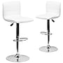 Flash Furniture Contemporary Vinyl Adjustable Counter Height Swivel Stool with Back, White, 2-Pieces (2CH920231WHGG)~#|#~sp137199363_sc7