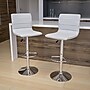 Flash Furniture Contemporary Vinyl Adjustable Counter Height Swivel Stool with Back, White, 2-Pieces (2CH920231WHGG)~#|#~sp137199365_sc7