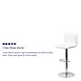 Flash Furniture Contemporary Vinyl Adjustable Counter Height Swivel Stool with Back, White, 2-Pieces (2CH920231WHGG)~#|#~sp137199368_sc7