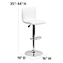 Flash Furniture Contemporary Vinyl Adjustable Counter Height Swivel Stool with Back, White, 2-Pieces (2CH920231WHGG)~#|#~sp137199370_sc7