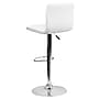 Flash Furniture Contemporary Vinyl Adjustable Counter Height Swivel Stool with Back, White, 2-Pieces (2CH920231WHGG)~#|#~sp137199371_sc7
