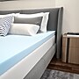 Flash Furniture Capri Comfortable Sleep Full Size Cooling Gel Memory Foam Mattress Topper, Blue, 54.3" x 75.5" x 3"  (MRM353F)~#|#~sp137203775_sc7