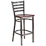 Flash Furniture HERCULES Series Traditional Metal Ladder Back Restaurant Barstool, Clear Coat/Mahogany Wood (XUDG697CBARMAW)~#|#~sp137301263_sc7