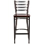 Flash Furniture HERCULES Series Traditional Metal Ladder Back Restaurant Barstool, Clear Coat/Mahogany Wood (XUDG697CBARMAW)~#|#~sp137301268_sc7