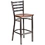 Flash Furniture HERCULES Series Traditional Metal Ladder Back Restaurant Barstool, Clear Coat/Cherry Wood (XUDG697CBARCHW)~#|#~sp137301271_sc7