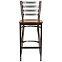 Flash Furniture HERCULES Series Traditional Metal Ladder Back Restaurant Barstool, Clear Coat/Cherry Wood (XUDG697CBARCHW)~#|#~sp137301287_sc7